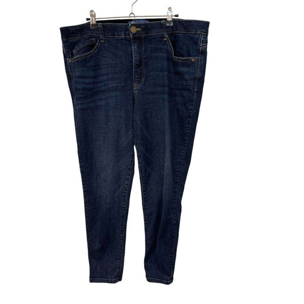 Democracy Jeans Women’s 16 Blue Skinny Ab Technology Stretch Dark Wash Denim